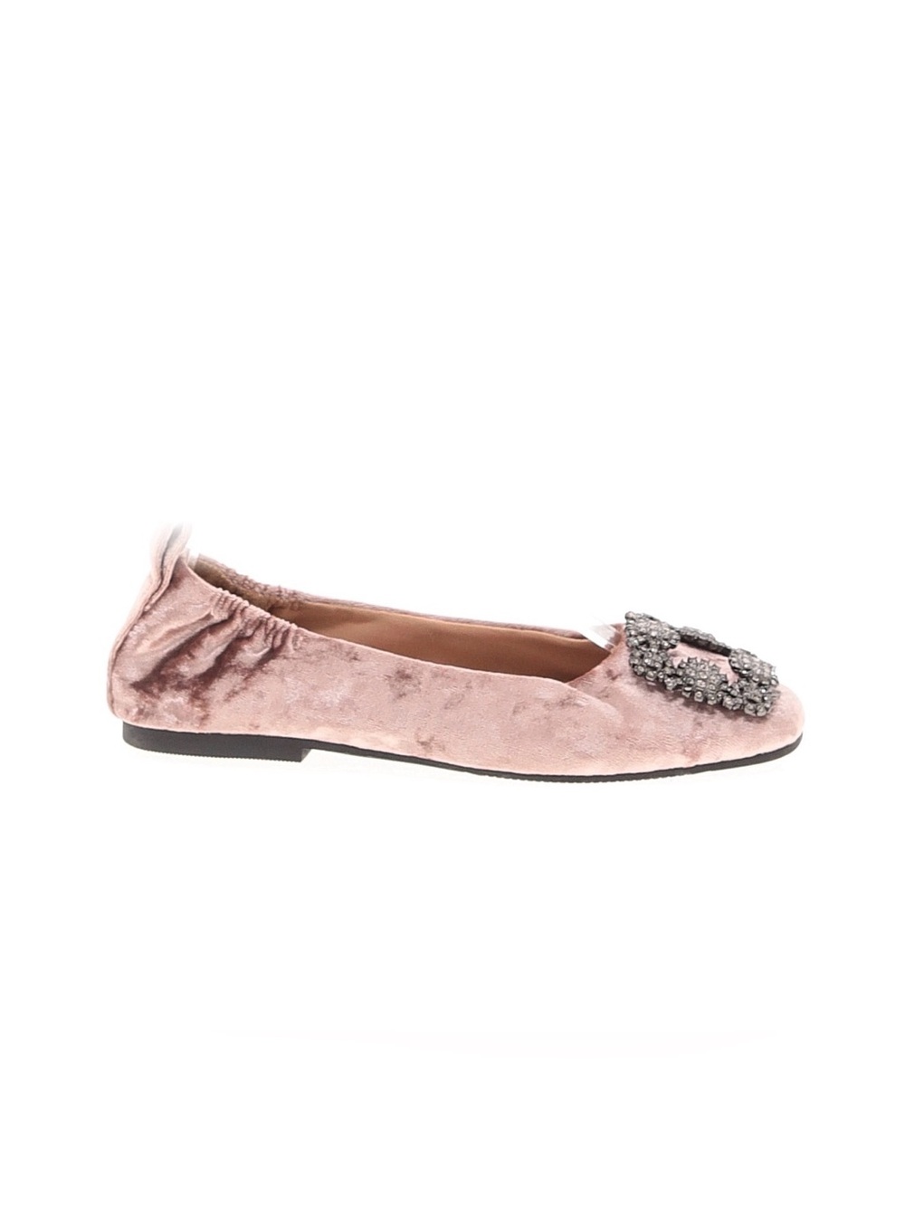 Paolo Pink Velvet Jeweled Ballet Flat